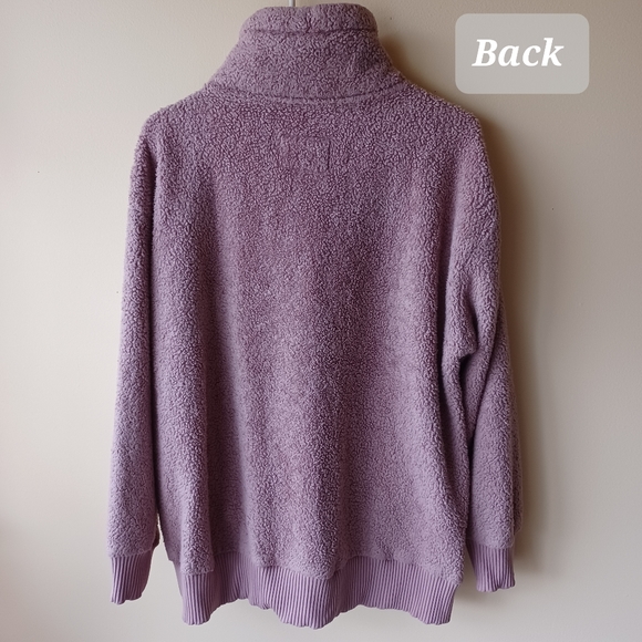 Member's Mark Women's Cozy Sherpa Pullover Size L Pink 1/4 Zip Pockets - Picture 2 of 13